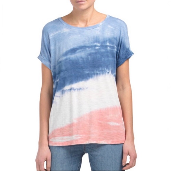 CG SPORT Tie Dye Tee Boxy Short Sleeve Rolled Cuff T-Shirt NWT - Picture 7 of 7